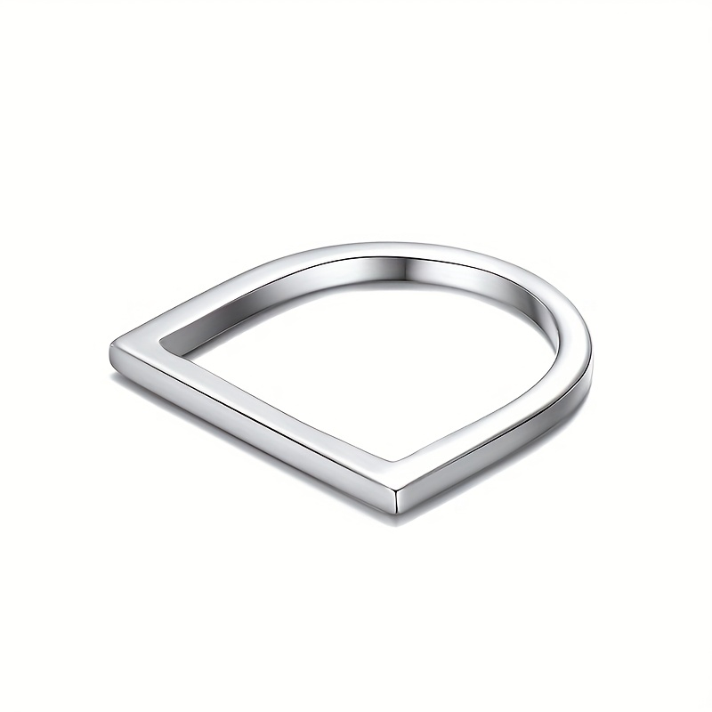 Stainless Steel D-Ring Minimalist Unisex Ring